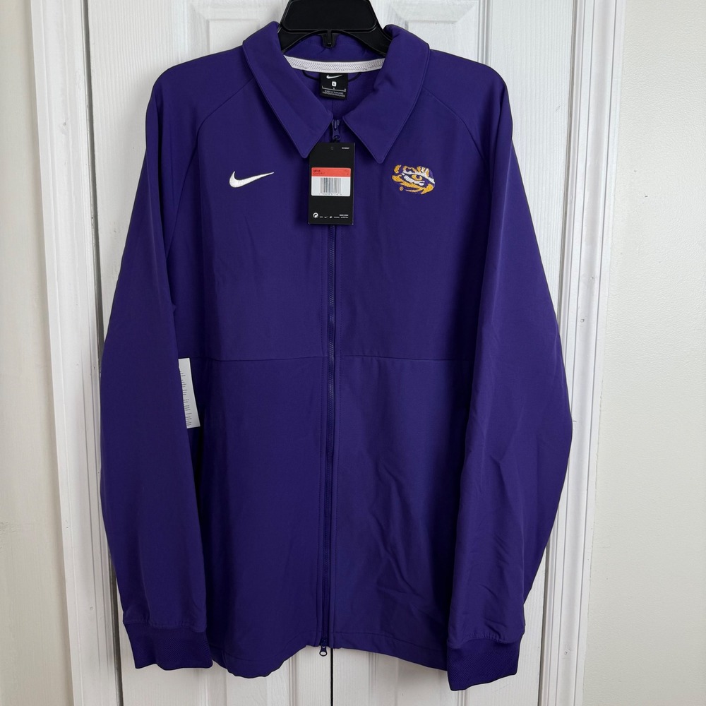 NWT Nike LSU Tigers Purple‎ Full Zip Jacket Men's L Football Team Issued